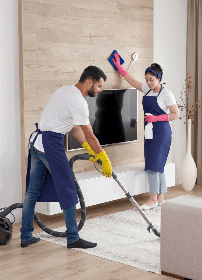 two cleaners cleaning a home in bristol